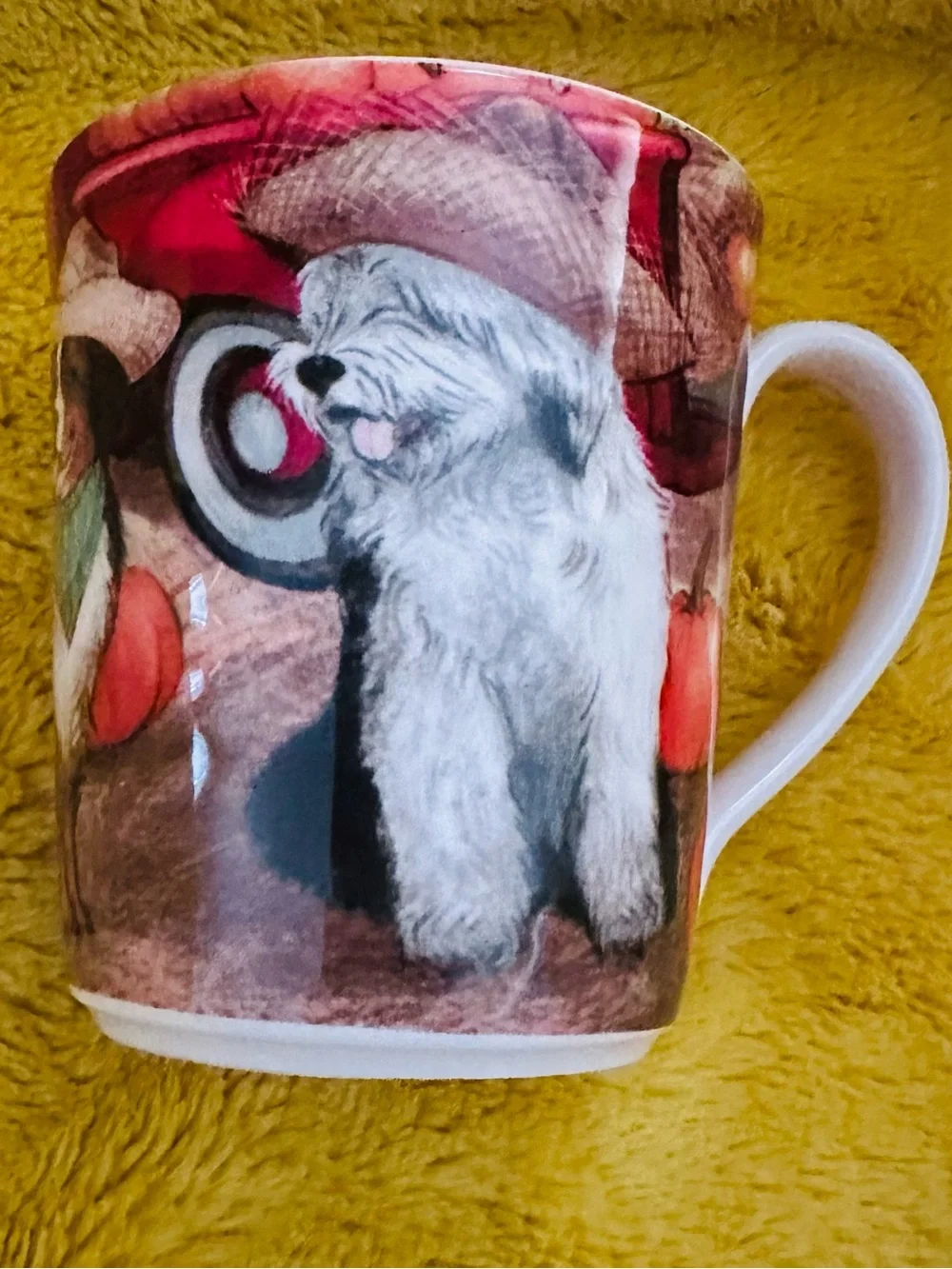 Pier 1 Imports Dogs Cowboy Mug 14oz Ironstone Dog Harvest Red Truck Cup Farm